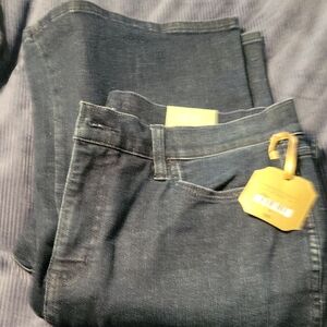 Ryegrass Dark Denim Jeans With Flare Leg